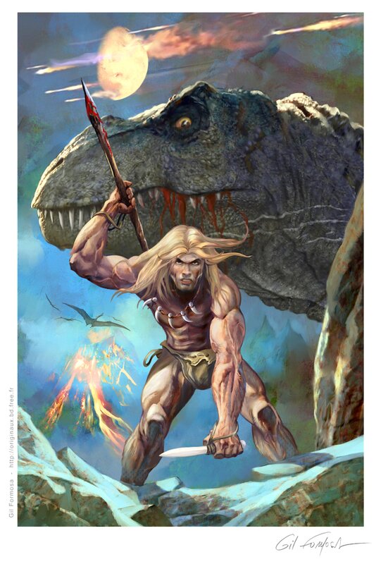 RAHAN T REX par Gil Formosa - Illustration originale