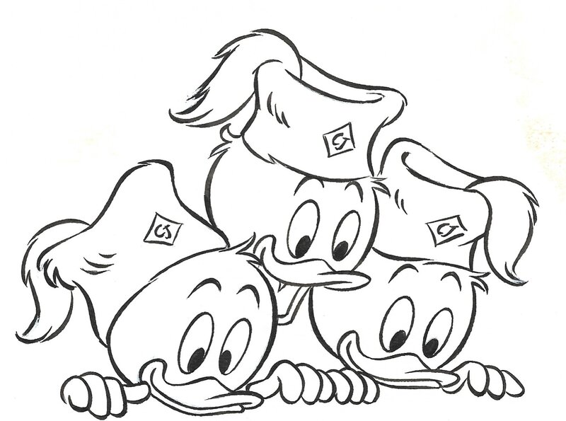 Roger Beaubernard, Carl Barks, Studio Disney, illustration A voir, A faire, Castors Juniors, Journal de Mickey, 1985 - Illustration originale
