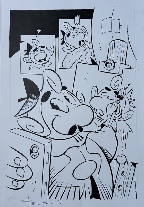 Pieter Hogenbirk, Stripfies - Rembrandt originele tekening - Planche originale