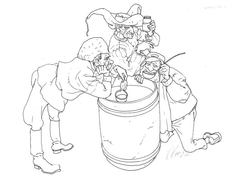 Andrzej Łaski, Andrzej Pilipiuk, Jakub Wędrowycz - Callendrier 2015 - Mars - Original Illustration