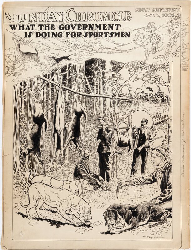 San Francisco Chronicle 1906 Editorial by H.G. Peter - Illustration originale