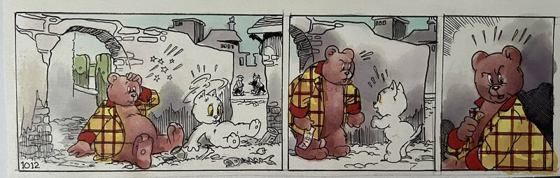 Dick Matena, Tom Poes en de Chinese Waaier - originele strook - Comic Strip