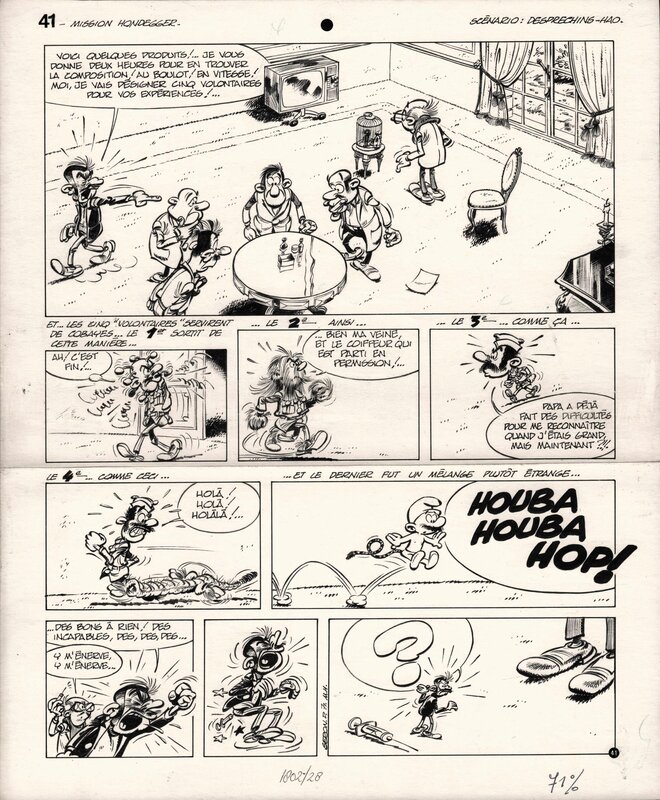 Pierre Seron, Les petits hommes au Brontoxique - Planche originale