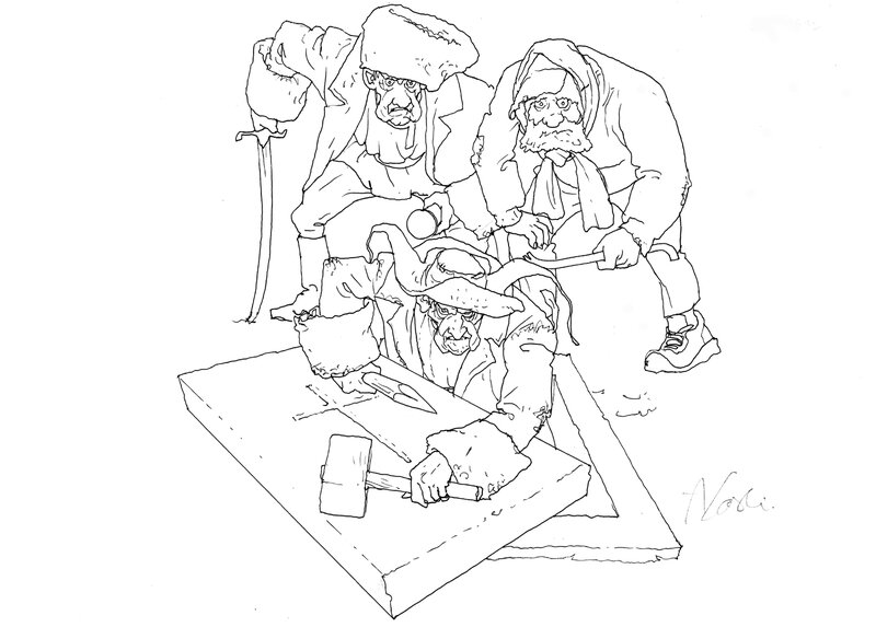 Andrzej Łaski, Andrzej Pilipiuk, Jakub Wędrowycz - Callendrier 2015 - Novembre - Illustration originale