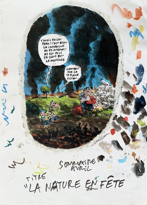 La nature en fête par Philippe Vuillemin - Planche originale