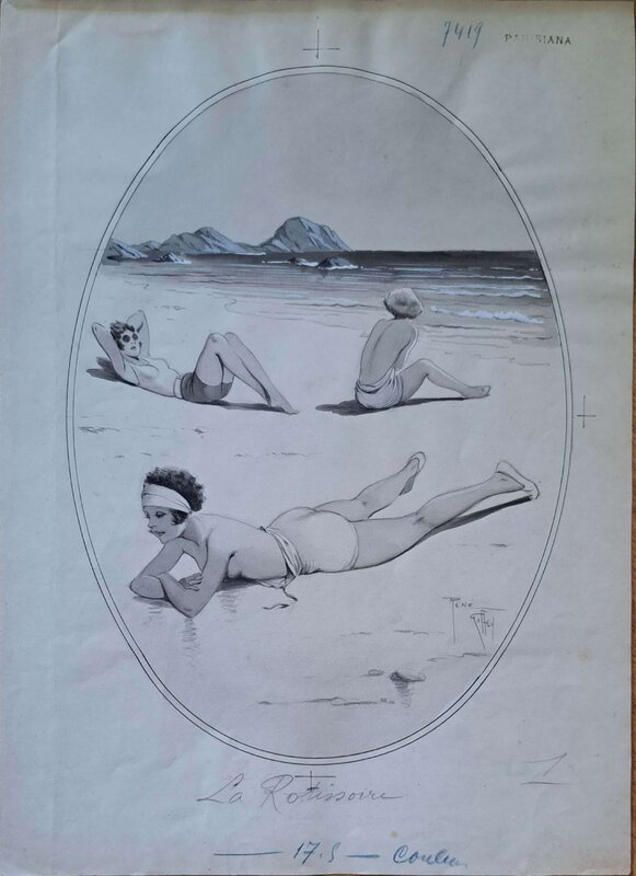 La Rôtissoire by René Giffey - Original Illustration