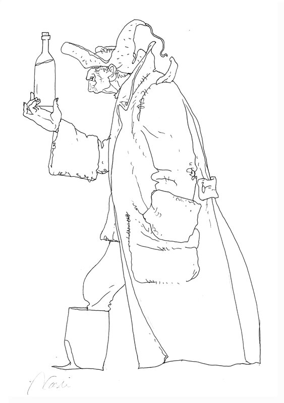 Andrzej Łaski, Andrzej Pilipiuk, Jakub Wędrowycz - Callendrier 2015 - Decembre a - Original Illustration