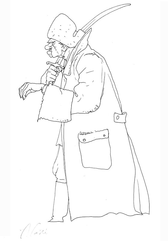 Andrzej Łaski, Andrzej Pilipiuk, Jakub Wędrowycz - Callendrier 2015 - Decembre b - Original Illustration