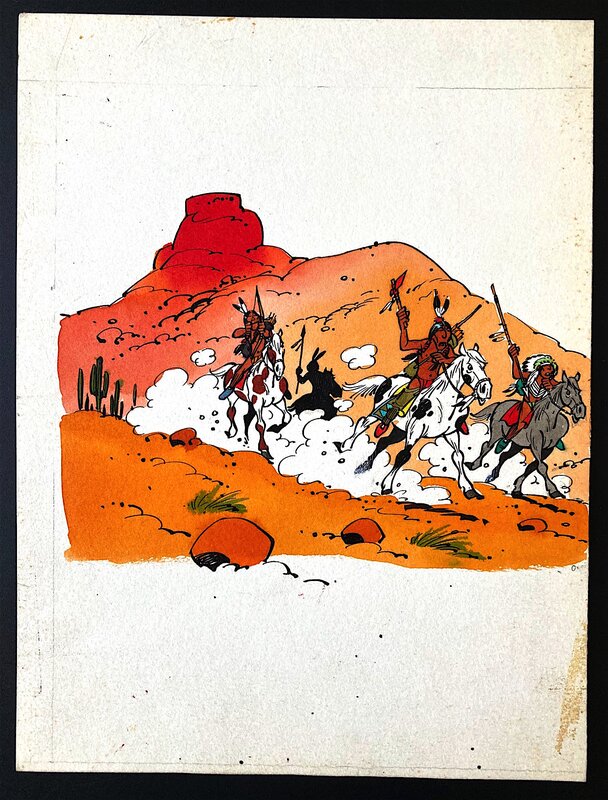 Chasseurs de scalps by Louis Salvérius - Original Illustration