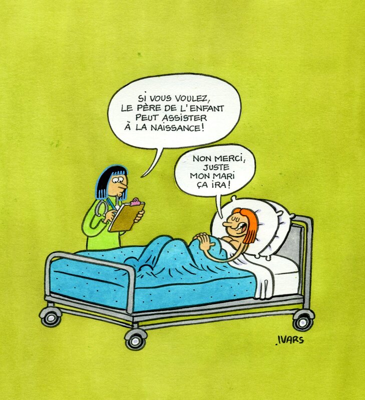 En vente - La naissance par Éric Ivars - Illustration originale