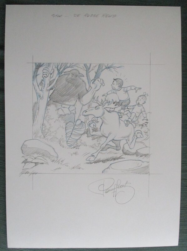 Paul Geerts, Schets kaft Suske en Wiske de rosse reus - Comic Strip