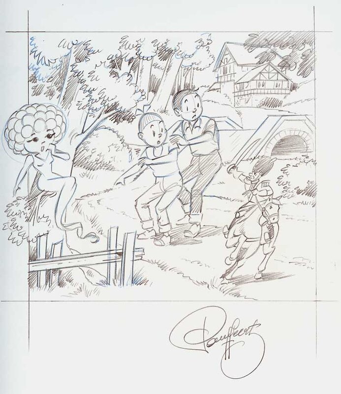 Paul Geerts, Schets van kaft Suske en Wiske de mooie millirem - Comic Strip
