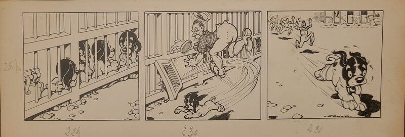 Edmond-François Calvo, Strip de Coquin le petit cocker - Planche originale
