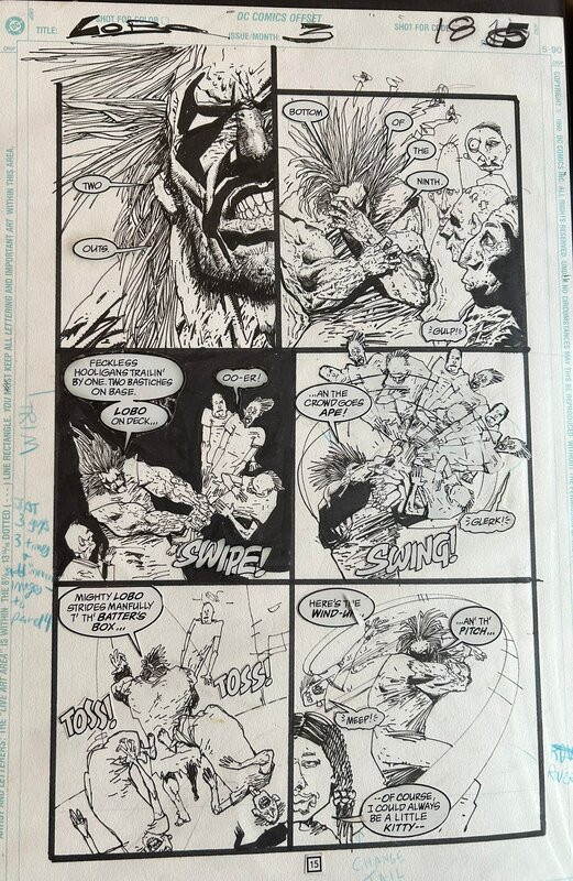 Lobo vol 2 pag 18 par Simon Bisley - Planche originale