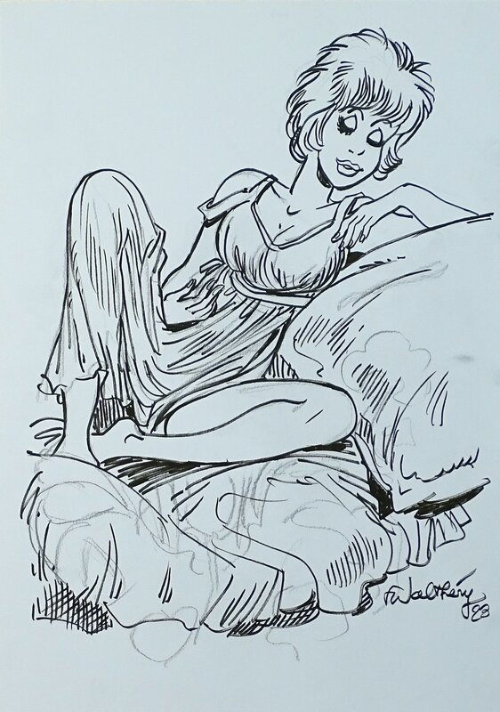 For sale - Natacha se détend by François Walthéry - Original Illustration