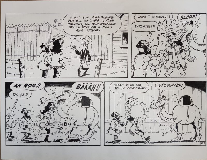 En vente - Michel Janvier, Rantanplan - Le chameau - Planche originale