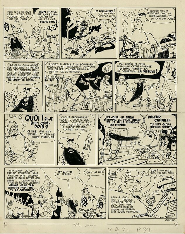 Jean Cezard, Arthur à la recherche du chercheur - Planche originale