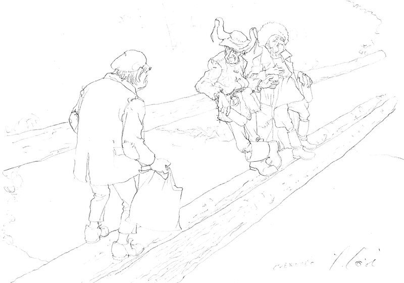 Andrzej Łaski, Andrzej Pilipiuk, Jakub Wędrowycz - Calendrier 2020 - Septembre - Illustration originale