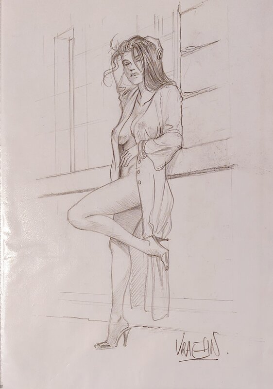 Jean-Charles Kraehn, Fille dénudée - Gil Saint-André - Œuvre originale