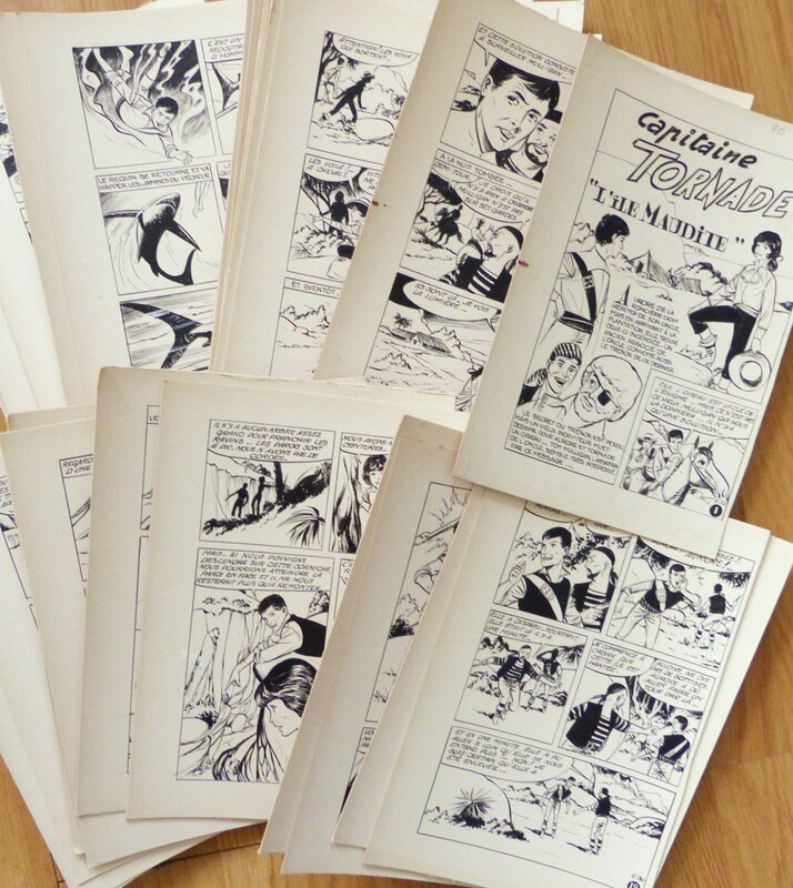 For sale - 30 planches originales de CAPITAINE TORNADE par CLAUDE HENRI JUILLARD - Comic Strip
