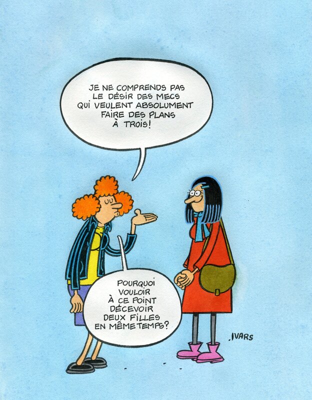 For sale - Plans à trois by Éric Ivars - Original Illustration