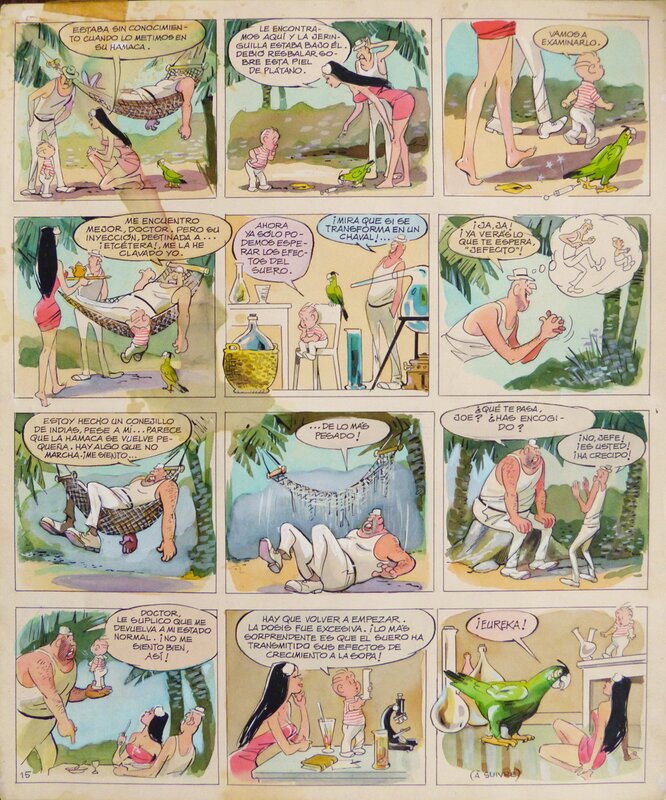 En vente - Docteur GODEAMUS Planche originale de COQ Luis Garcia Gallo - Planche originale