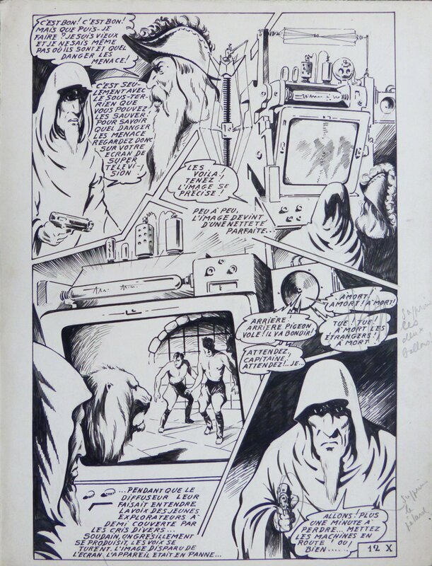 Georges Bernard Baray, « Jean Braga capitaine à 15 ans » paru dans Youmbo Magazine en 1950 - Planche originale