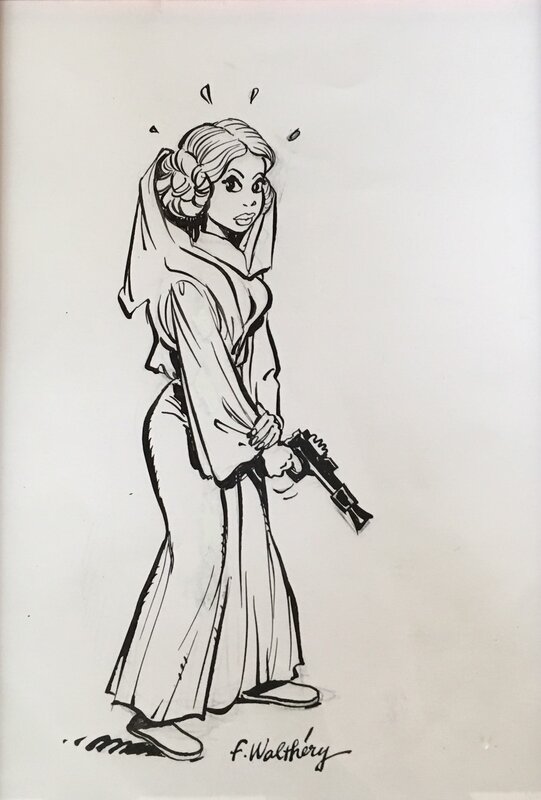 En vente - Leia Natacha par François Walthéry - Illustration originale