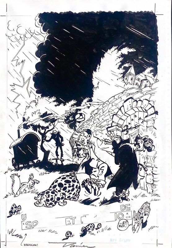 En vente - Daan Jippes - Spirou Poster Original - Planche originale
