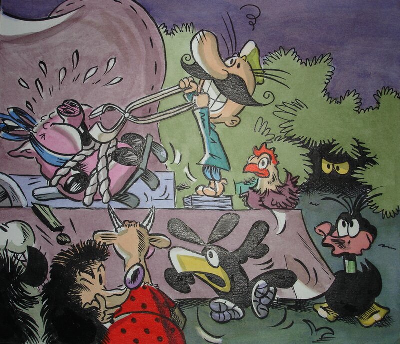 Charlie Schlingo, Gropépère a mal aux dents (Dentiste) - Illustration originale