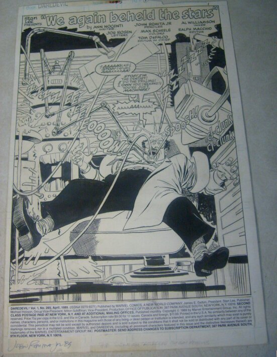 Dardevil Dentiste par John Romita Jr. - Planche originale
