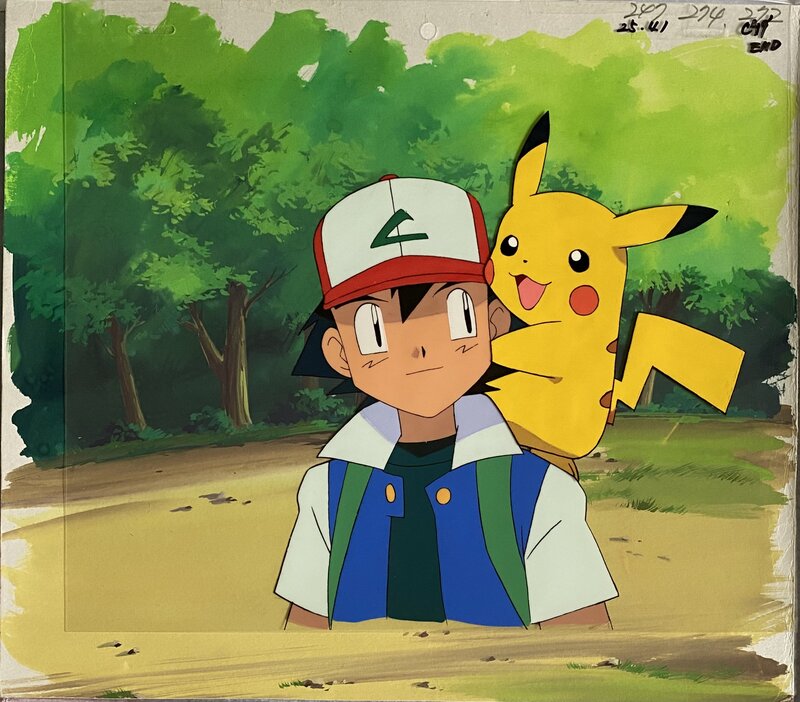 Sayuri Ichiishi, Satoshi Tajiri, Sacha Ketchum & Pikachu - Pokémon - Œuvre originale