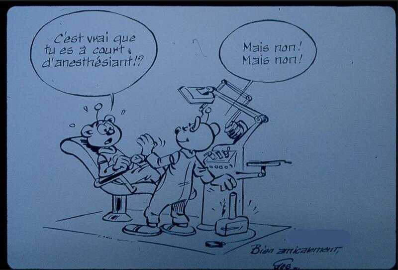 Gos, Image dessinée du dentiste. - Sketch
