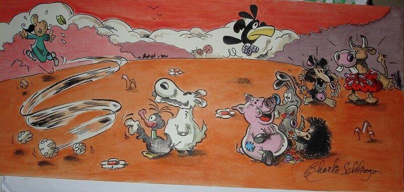 Charlie Schlingo, Gropépère a mal aux dents (Dentiste) - Illustration originale