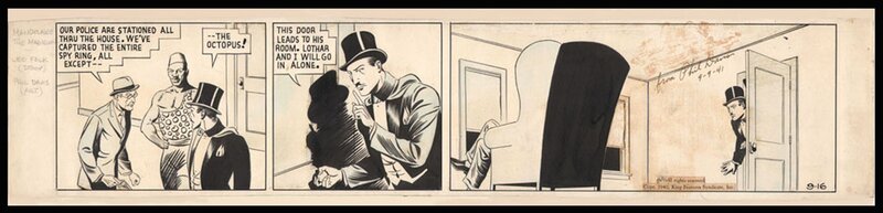 En vente - Phil Davis, Mandrake strip 16-9-1940 - Planche originale