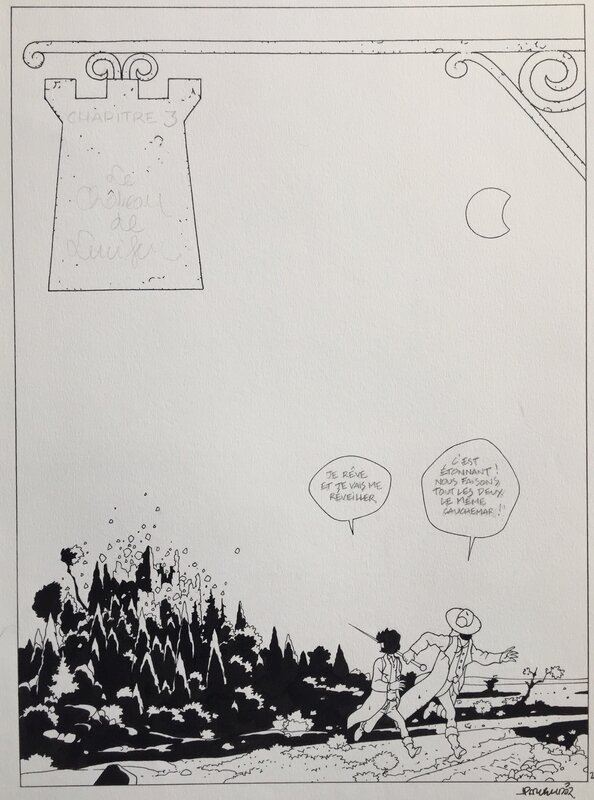 For sale - Parcelier, Guilio et le drôle de monde, tome 2, L'auberge de la Tarasque, planche n°25, 1996. - Comic Strip
