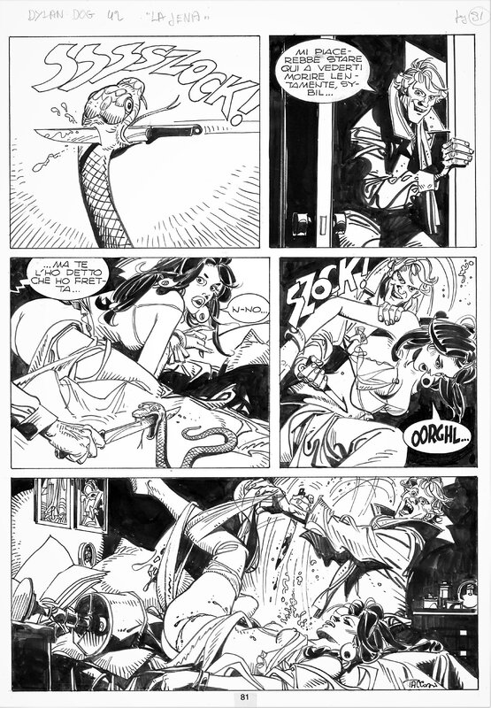 Ferdinando Tacconi, Tiziano Sclavi, Planche pour Dylan Dog n. 42 - Comic Strip
