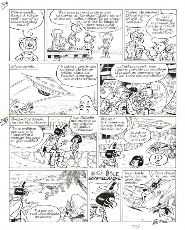 Gos - Le Scrameustache - Planche 34 Volume 19 (1989) - Planche originale
