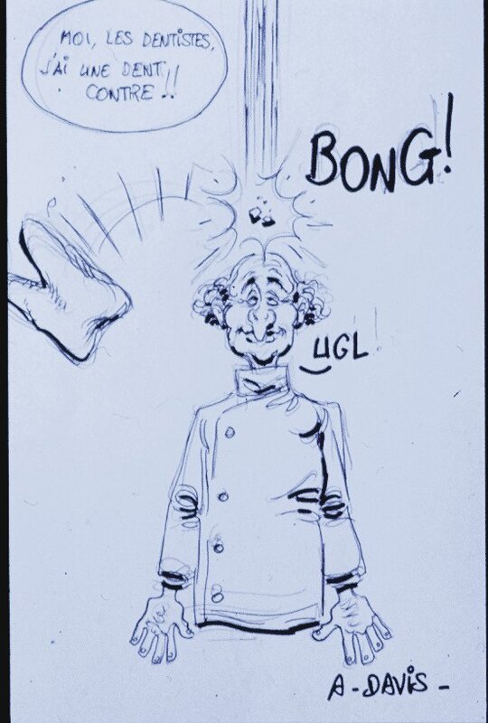 Alan Davis, Image dessinée du dentiste. - Dédicace
