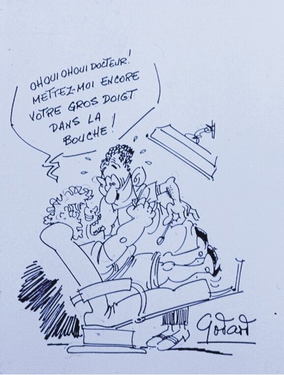 Christian Godard, Image dessinée du dentiste. - Planche originale
