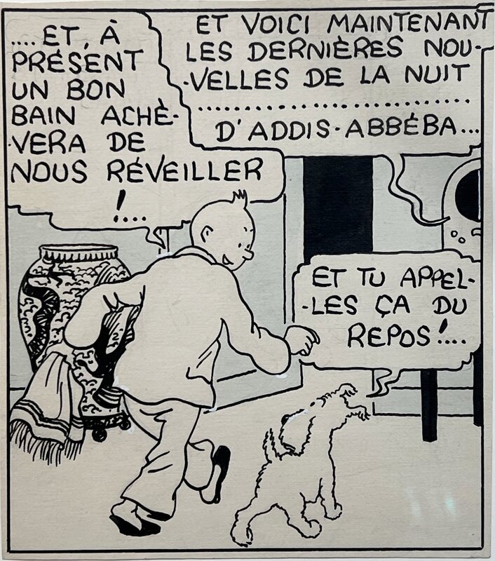 Hergé- TIntin L’Oreille Cassée. - Planche originale