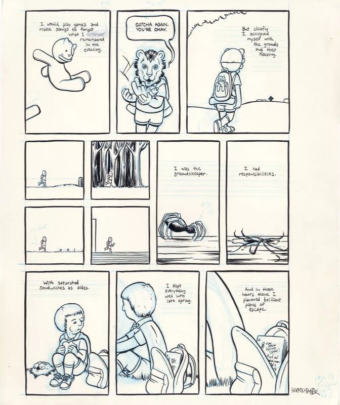 Paul Hornschemeier, Adieu, Maman (Mother, Come Home) - Planche originale