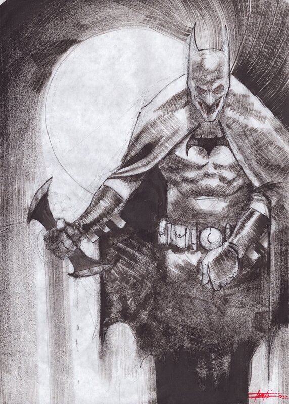 En vente - Batman par Luca Strati - Illustration originale