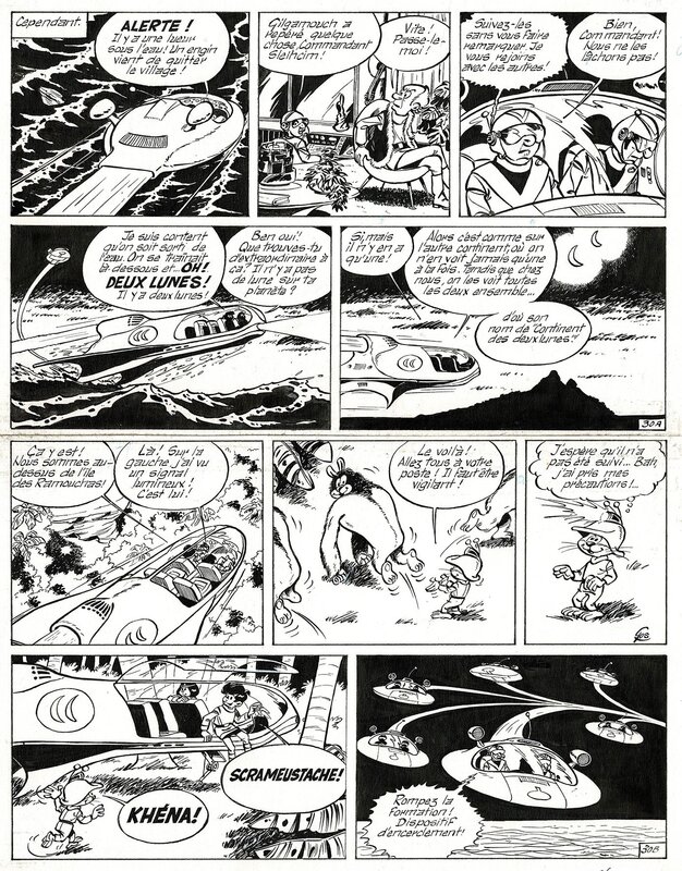 Gos, Le Scrameustache, Le Continent des deux Lunes - Planche originale