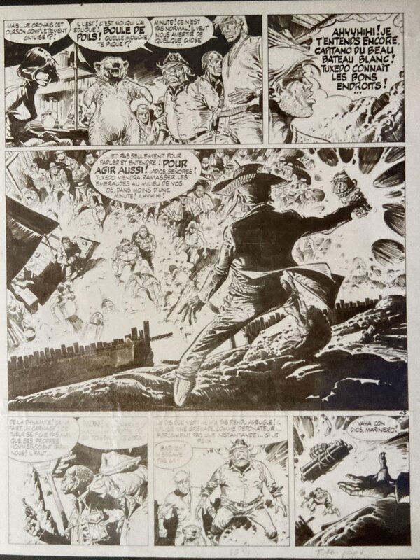 Hermann, La Flamme verte du conqistador. - Planche originale