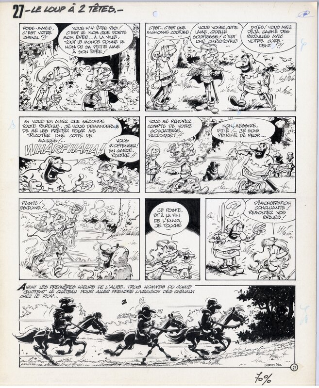 Pierre Seron, Planche 27 du Loup à deux têtes - Comic Strip