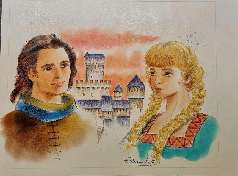 En vente - François Craenhals, Chevalier Ardent - grande illustration - Illustration originale