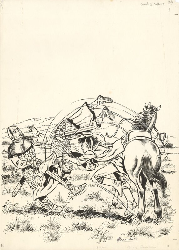 En vente - François Craenhals, Illustration originale de couverture pour la réédition de Chevalier Ardent tome 1 Le Prince - Planche originale