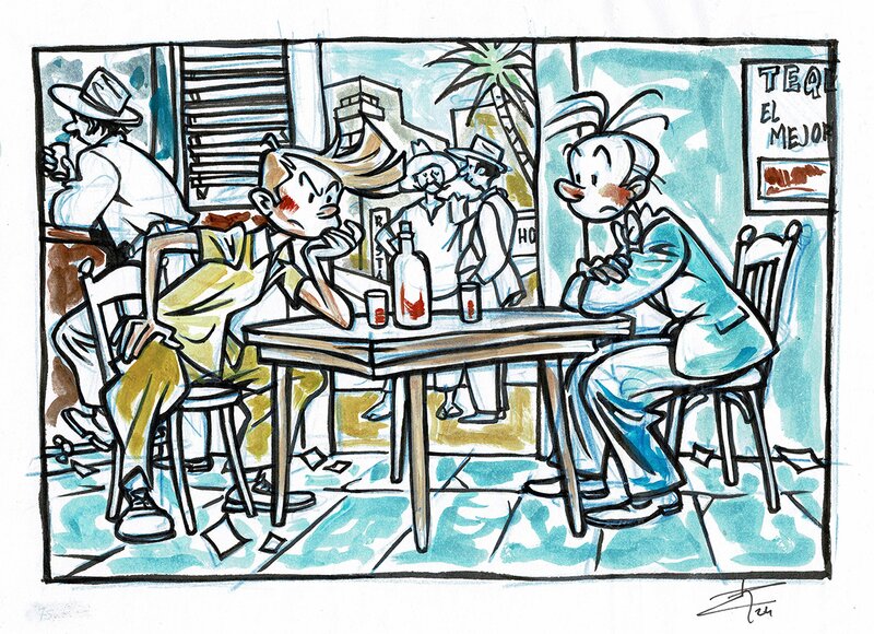 Spirou et Fantasio par Rubén Pellejero - Illustration originale