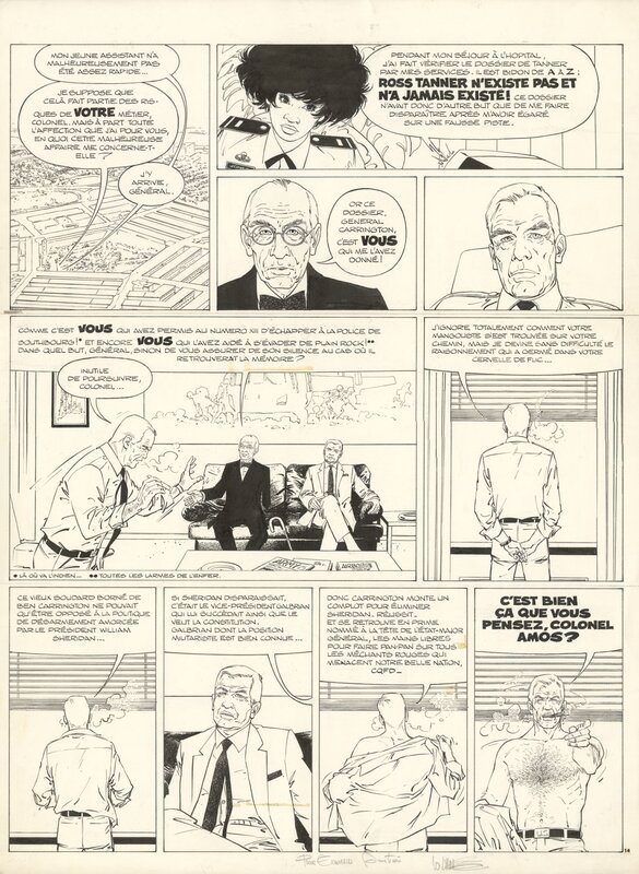 En vente - William Vance, Planche originale 14 de XIII, tome 4, SPADS - Planche originale